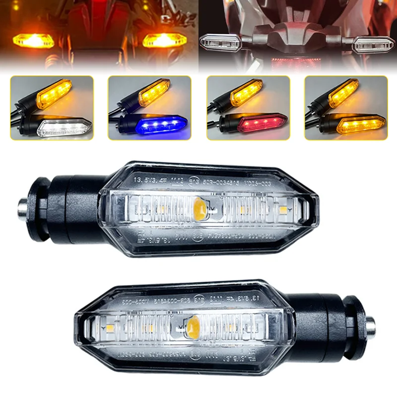 12V Motorcycle Turn Signal Lights Dynamic LED Amber Turn Signal Red/White Daytime Light for Yamaha Honda CB125R 150R CRF250L