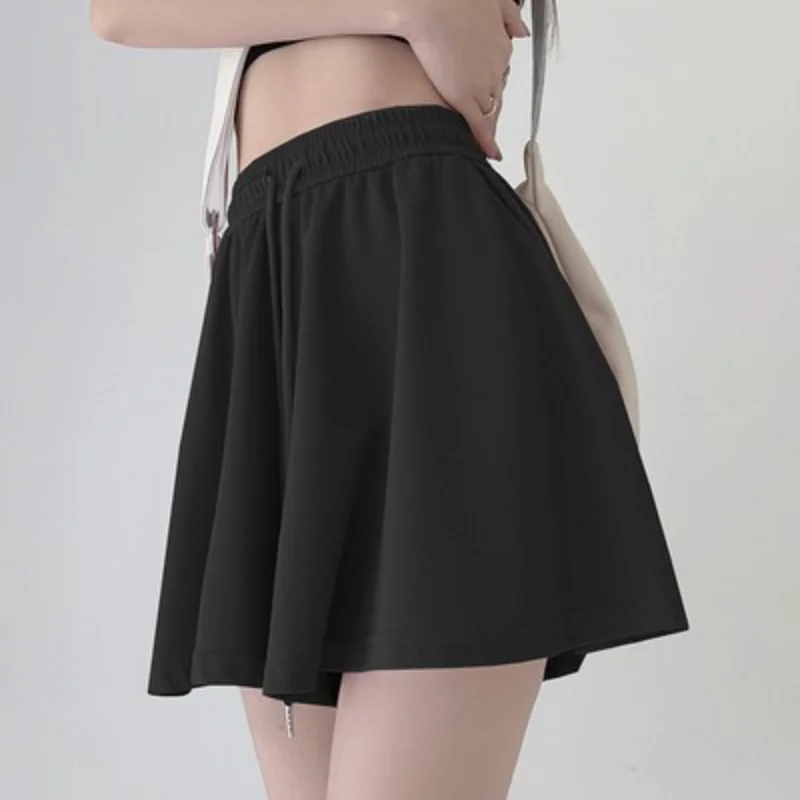 Baggy Wide Leg Shorts Women Summer High Waist A-line Five-point Skirt Pants Ballet Style Sports Shorts Fashion Female Clothing