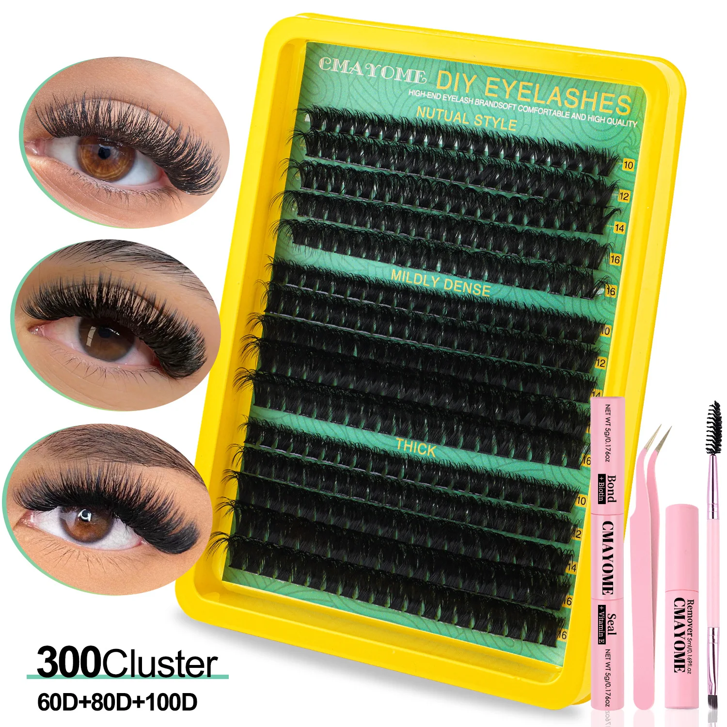 Dense DD curled mixed false eyelash set 10-16m curled DIY segmented eyelashes