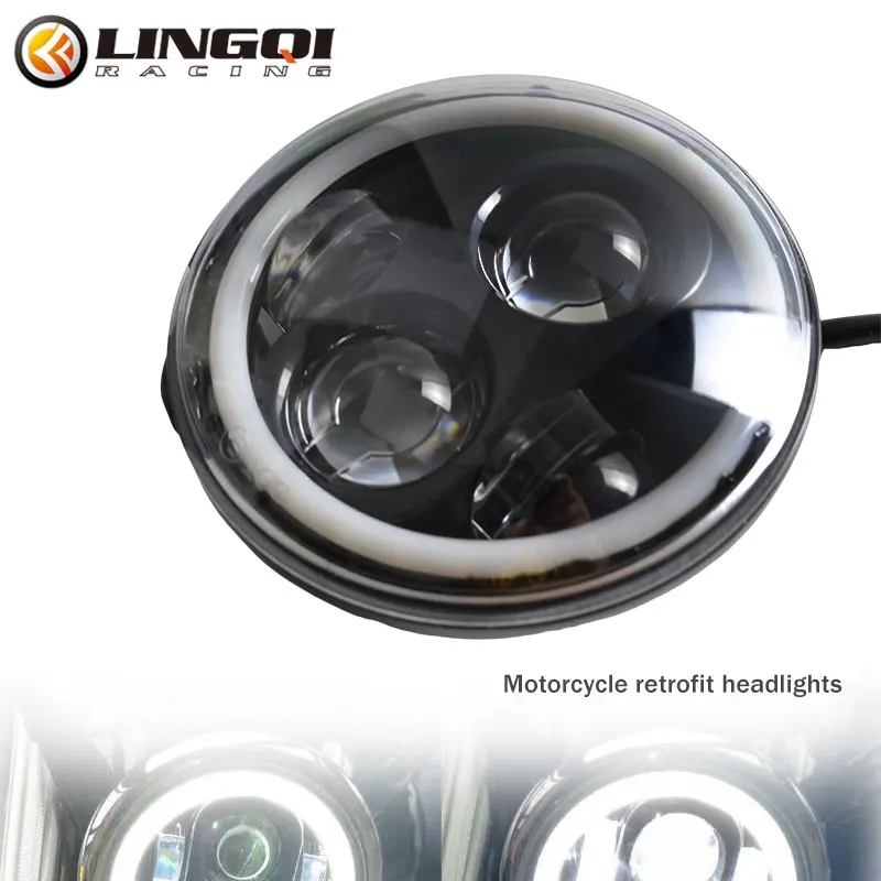 LING QI Motorcycle LED Lighting Accessories High Brightness Super Condensing Headlight For Motocross Pit Dirt Bike Headlamps