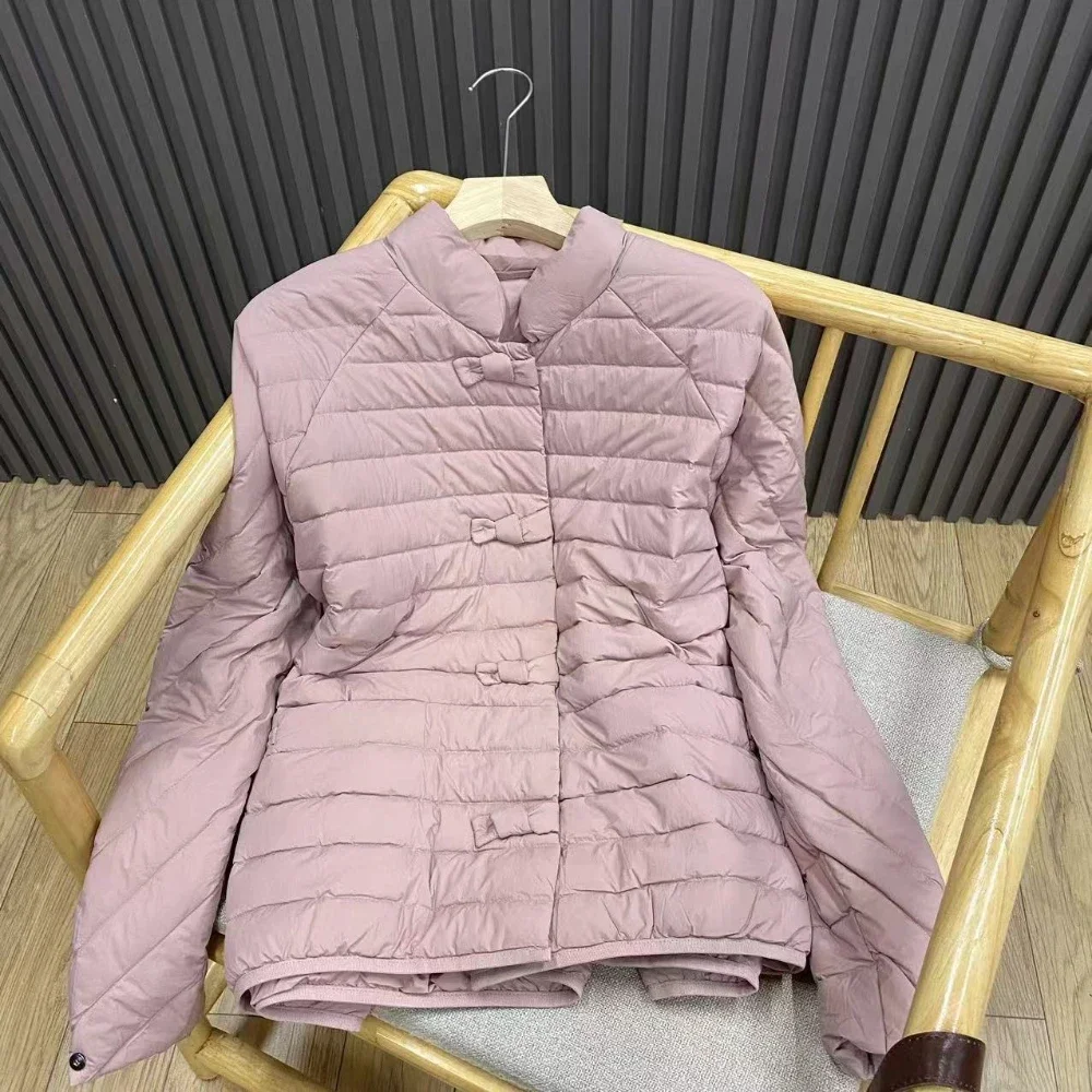 

CXFS легкий пуховик 2025 осень-зима верхняя одежда женская мода воротник-стойка белый утиный пуховик верхняя одежда женская