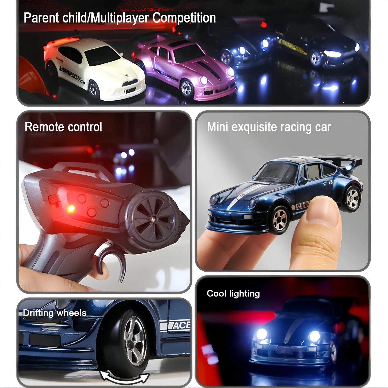 2.4G Rc Car Four-wheel remote-controlled racing car Kf20 1:64 Drift Full proportions Desk Competition Toy Boys Ideal gifts