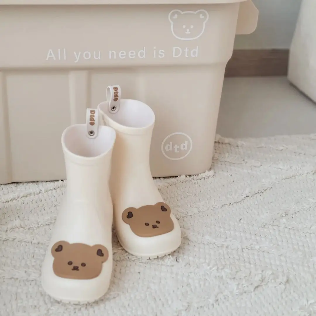 Toddler Kids Rain Boots Children Rubber Rain Boot  Cartoon Cute Bear Rabbit Shoes for Boys Girls Waterproof EVA Non Slip