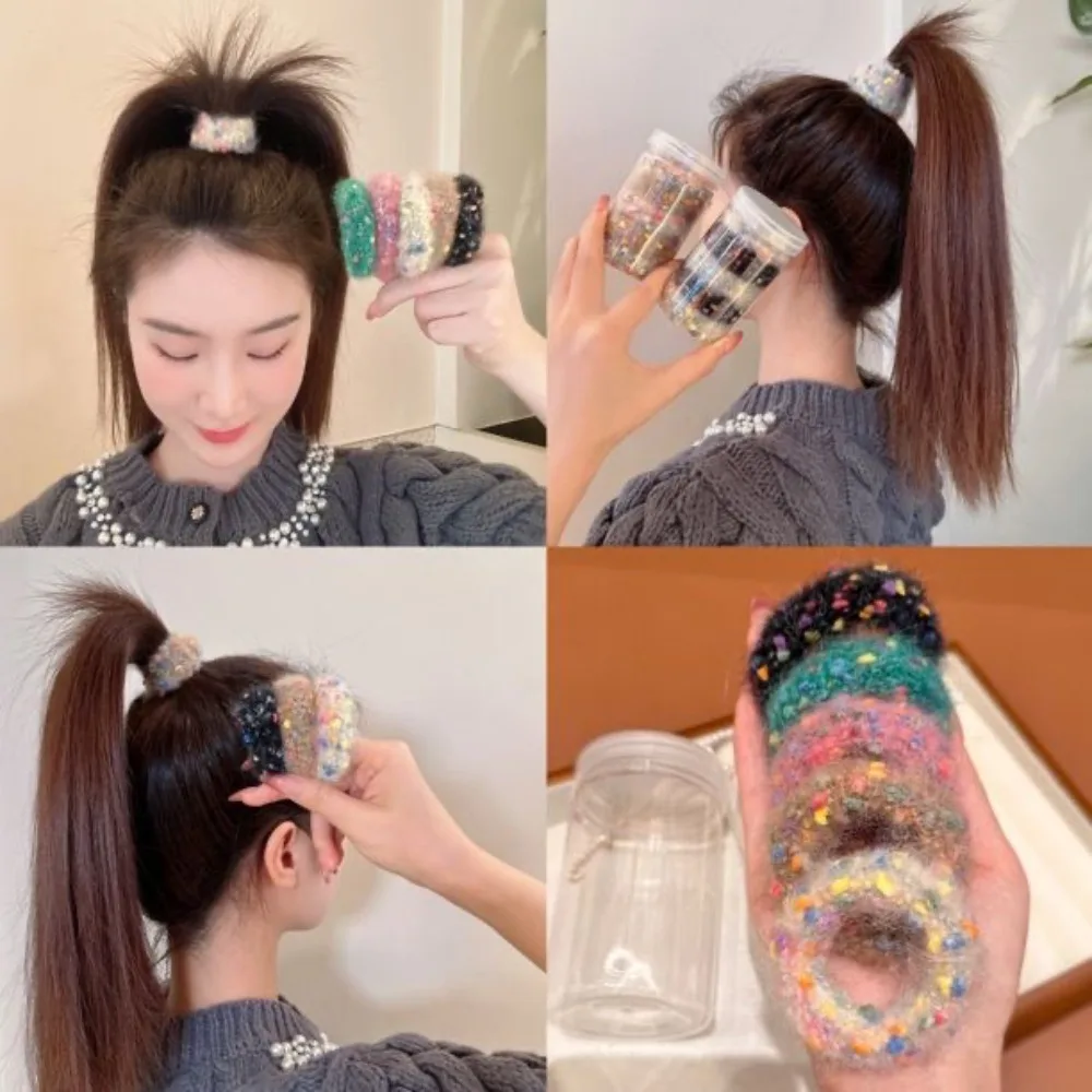 Модный яркий Яркий эластичный винтажный держатель для конского хвоста в горошек, мягкая бархатная повязка на голову для Meatball