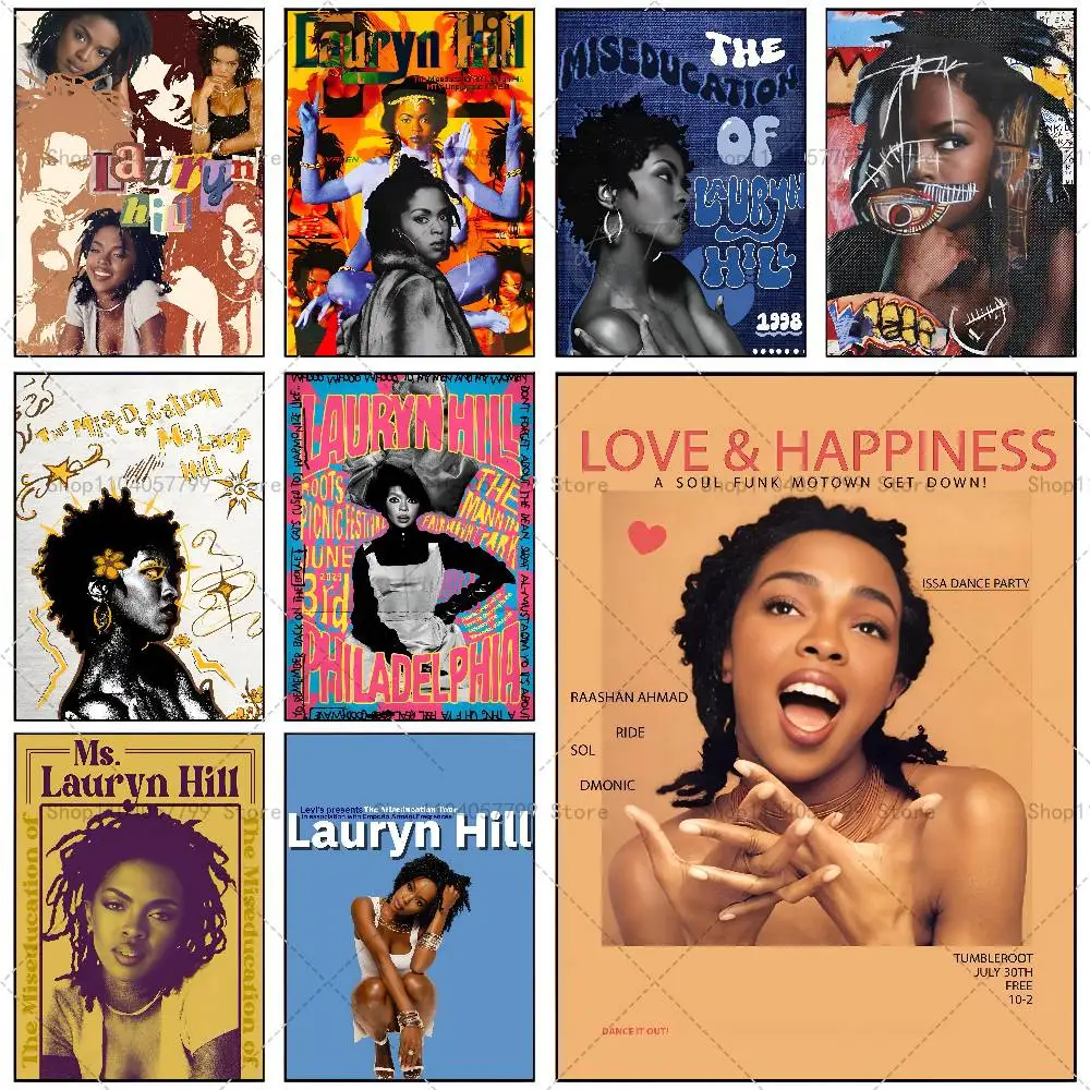 Singer L-lauryn H-hill Poster Self-adhesive Wall Mural Art W