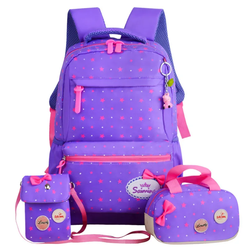 Dropshipping Children School Bags Teenagers Girls Rucksack Backpacks 3pcs/Set Mochila Kids Travel Backpack Cute Shoulder Bag