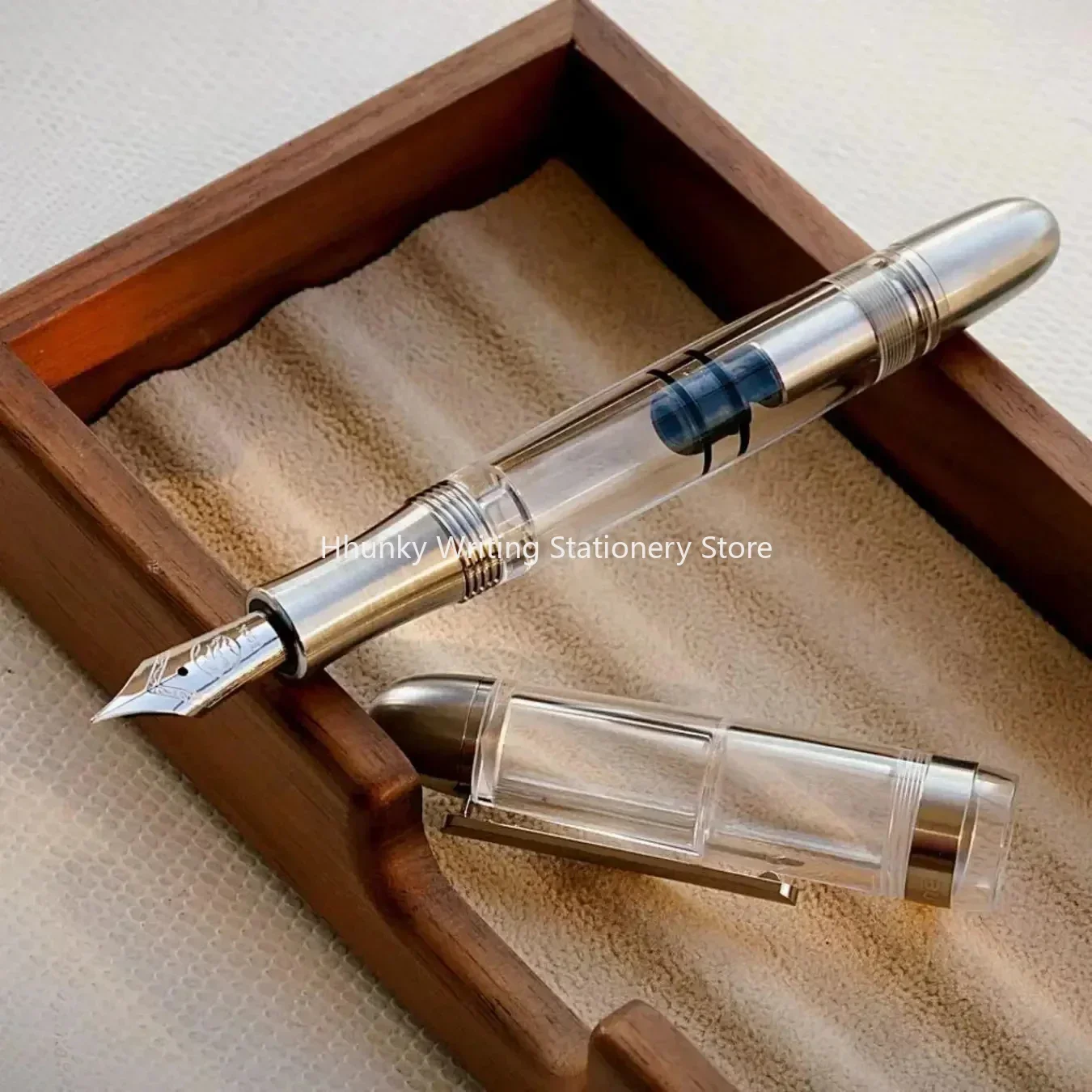 New Sale Asvine P36 V200 Titanium Fountain Pen Piston Filling Bock / Asvine EF/F/M Nib, Acrylic Smooth Writing Office Gift Pen