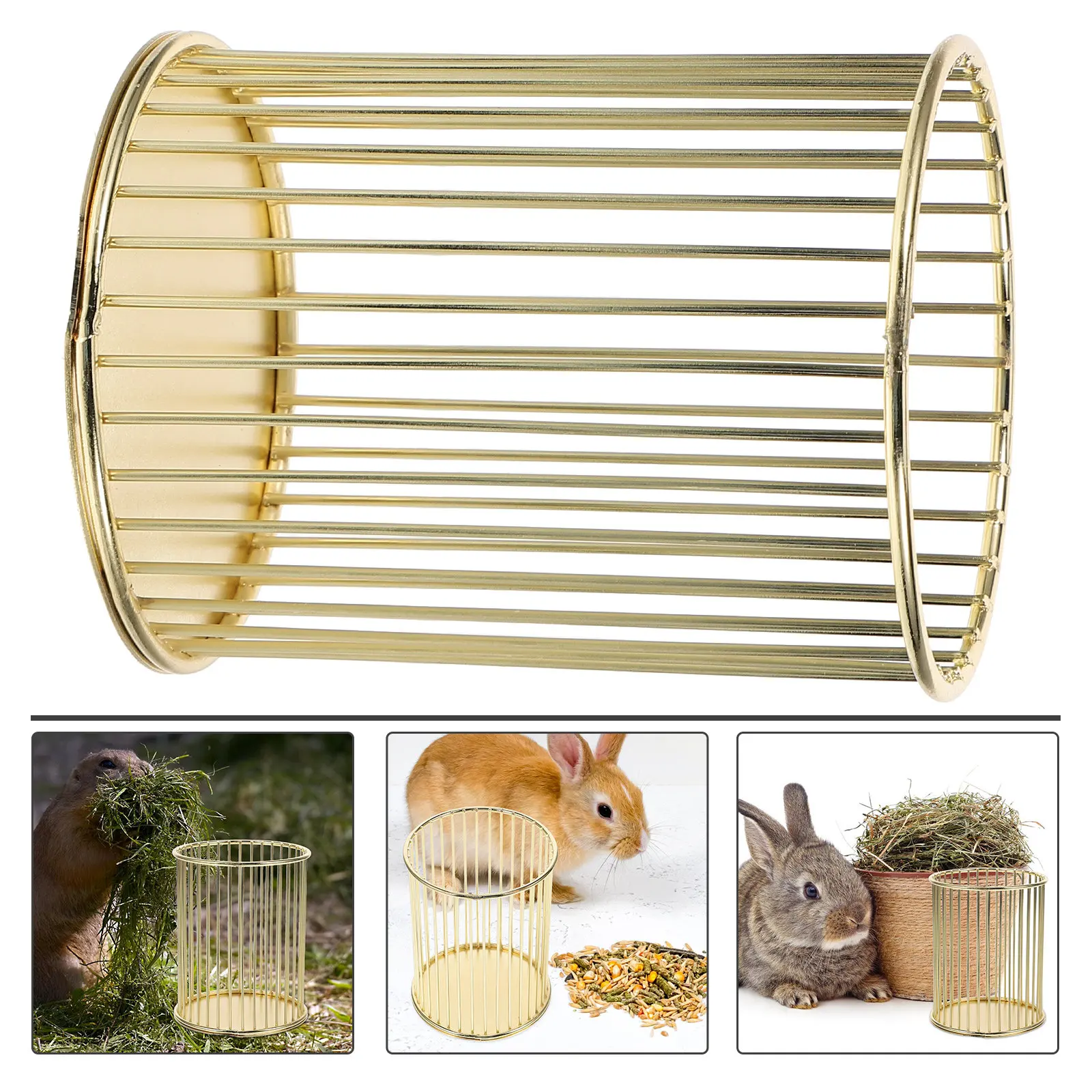 Sturdy Metal Rabbit Hay Feeder Strong Iron Construction Smooth Edges for Small Pets Bunny Feeder Cage Rack Food Supplement