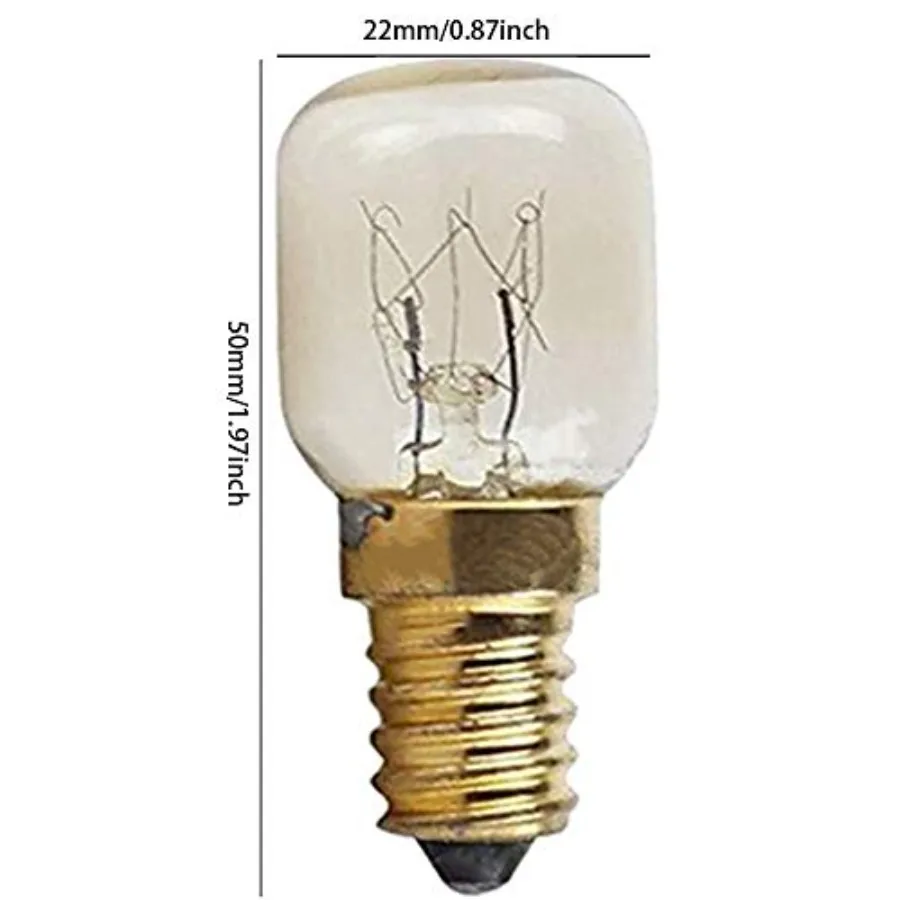E14 Light Bulb 15W T22 Microwave Oven Bulb 300 High Temperature Warm White Incandescent 360 Beam Angle, 120V, Pack of 3