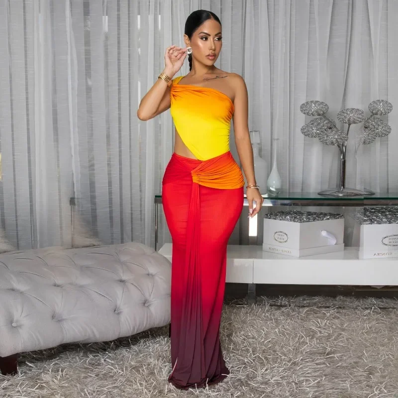 GUWU femmes drapé devant une épaule découpe taille Midi moulante Maxi robe longue 2025 vacances vacances Sexy fête d'anniversaire robes