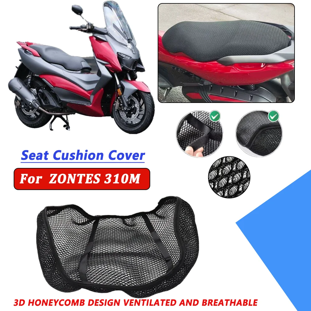 For ZONTES 310M 310 M Motorcycle Driver Passenger Seat Mesh Breathable Seat Cushion Saddle Protection Cover