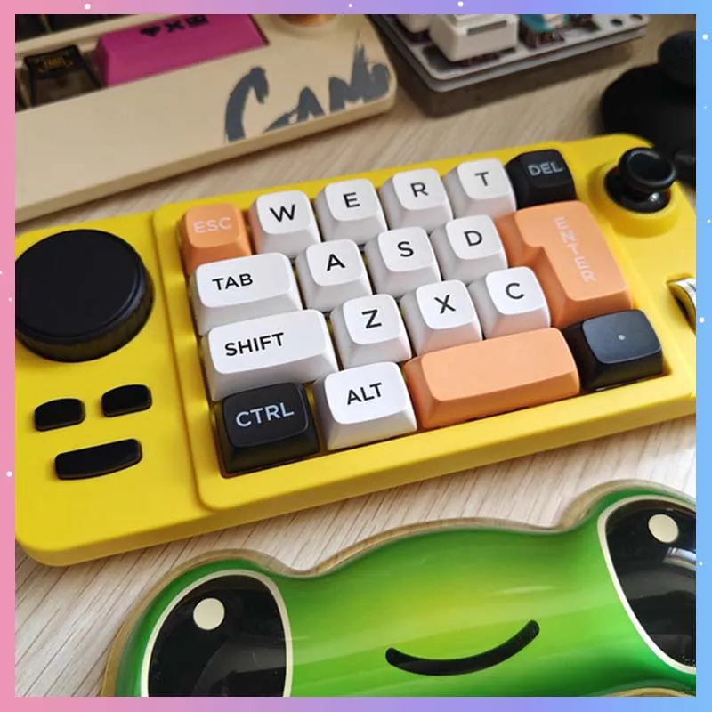 K811 Wired Gaming Keyboard 19keys RGB Backlit One-Handed Mini E-Sports Keypad Full Key Hot-Swap With 2-Knob 1-Joystick Keyboard
