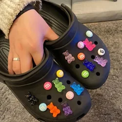 Whole Set Hot Sale DIY Hole Shoes Charms for Cute little bear Handmade Charms Designer Quality Garden Shoe Decoration Girl Gift
