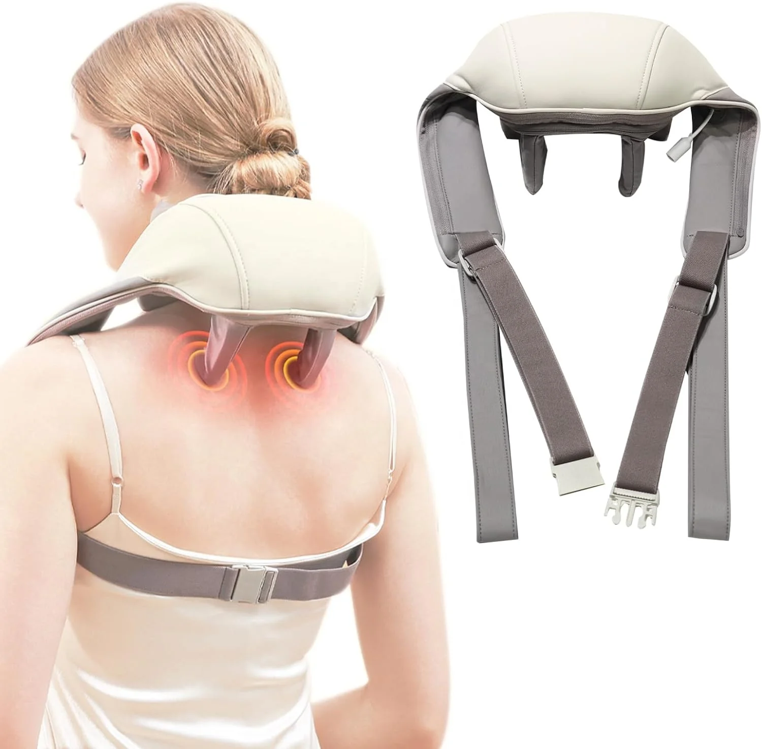 Phenitech Mini Shiatsu Neck Massager, Shoulder Neck Massager with Heat, Kneading Back and Neck Massager