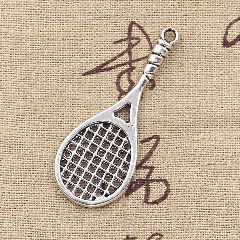 10pcs Charms Badminton Tennis Racket 48x19mm Antique Bronze Silver Color Plated Pendants Making DIY Handmade Tibetan Jewelry - Image 2