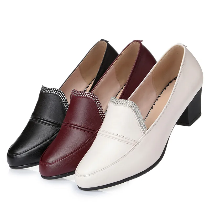 AIYUQI Genuine Leather Woman Shoes 2025 Spring Fashon Shoes Soft Office Shoes Sapato Feminino Casual Sapatos Square Heel Fashion