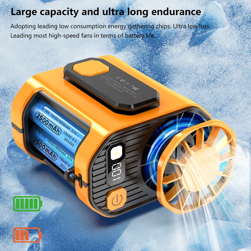 M336 Outdoor Waist Mounted Fan high speed Large Capacity 10000mAh Battery Anti Drop Shock Outdoor Traveling Air Conditioning Fan