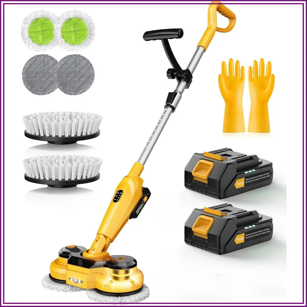 

6000mAh Cordless Electric Mop M3 Pro, 800RPM Power Scrubber for Floor Cleaning, Automatic Spin Mop with Smart Display, LED Light & Water Spray