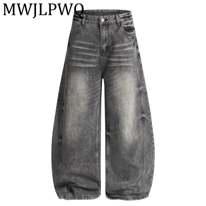

MWJLPWQ модные осенние потертые широкие джинсы 202, мужские американские модные джинсовые брюки High Street с индивидуальным дизайном, джинсовые брюки Machete 21642