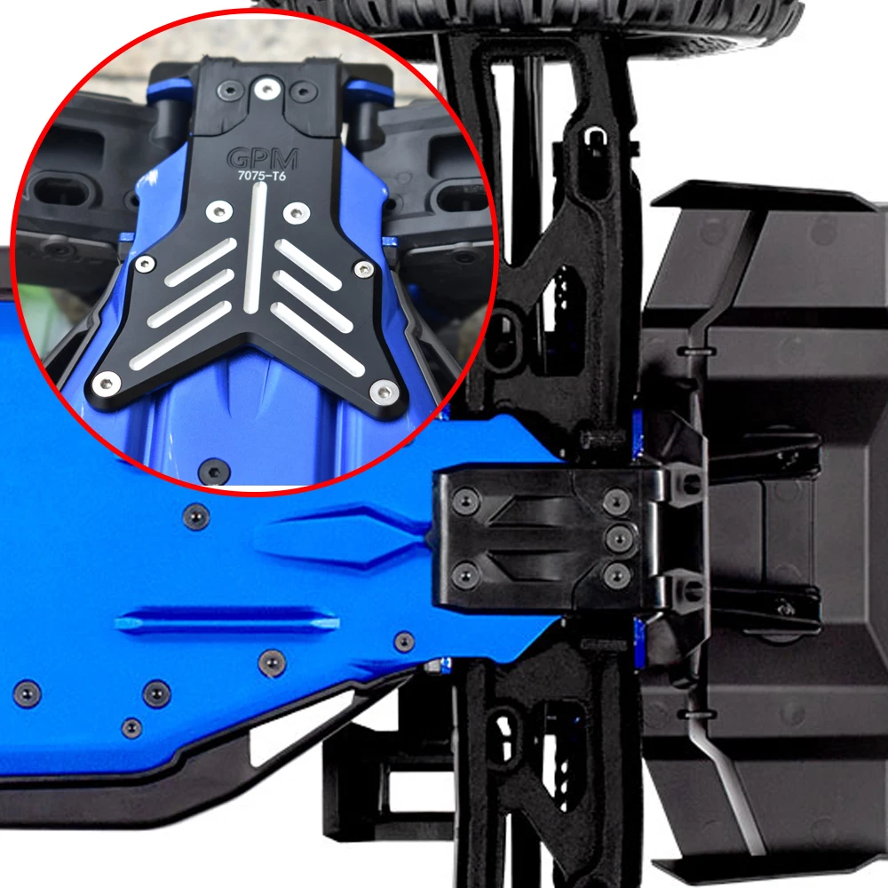 GPM for Traxxas 1/8 Sledge 6S 95076-4 Monster Truck RC Car Metal Aluminium Rear Chassis Cover Rear Bumper Mount Skidplate 9536