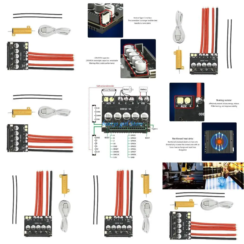 

C7AB ODESC V4.0 Single Drive Brushless Motor Controller On Effivient Cooling