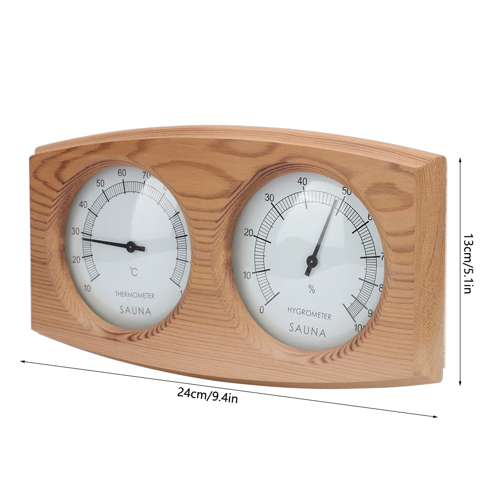 Thermo-hygromètre à bois 2 en 1, thermomètre et hygromètre, accessoires de salle de vapeur pour salle de Sauna, accessoires de salle de Sauna