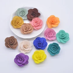 20Pcs 2.5cm 3D Mesh Rose Flower Applique for DIY Headwear Hair Clips Decor Accessories Clothes Hat Shoes Crafts Sewing Patches