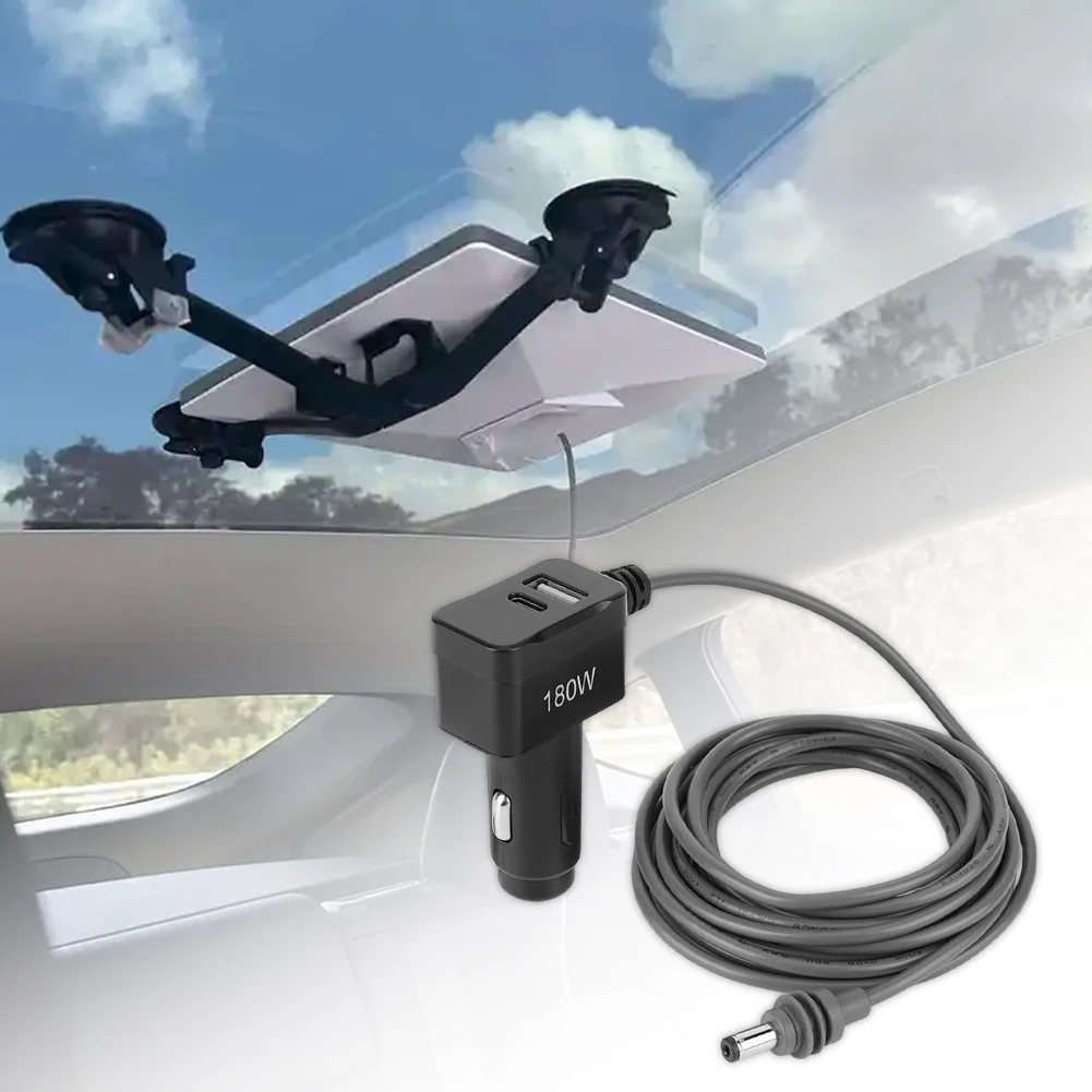 Para Starlink Mini 3 en 1 Cable cargador de encendedor de cigarrillos de coche con puerto USB tipo C Cable de alimentación CC 12V-24V adaptador de encendedor de cigarrillos