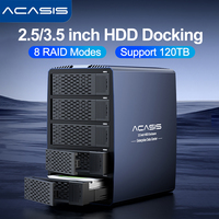 Acasis Hard Drive Docking Station 5 bay SATA HDD Docking Station Aluminum HDD Case Support 8 Raid Mode for 2.5/3.5 inch HDD/SSD