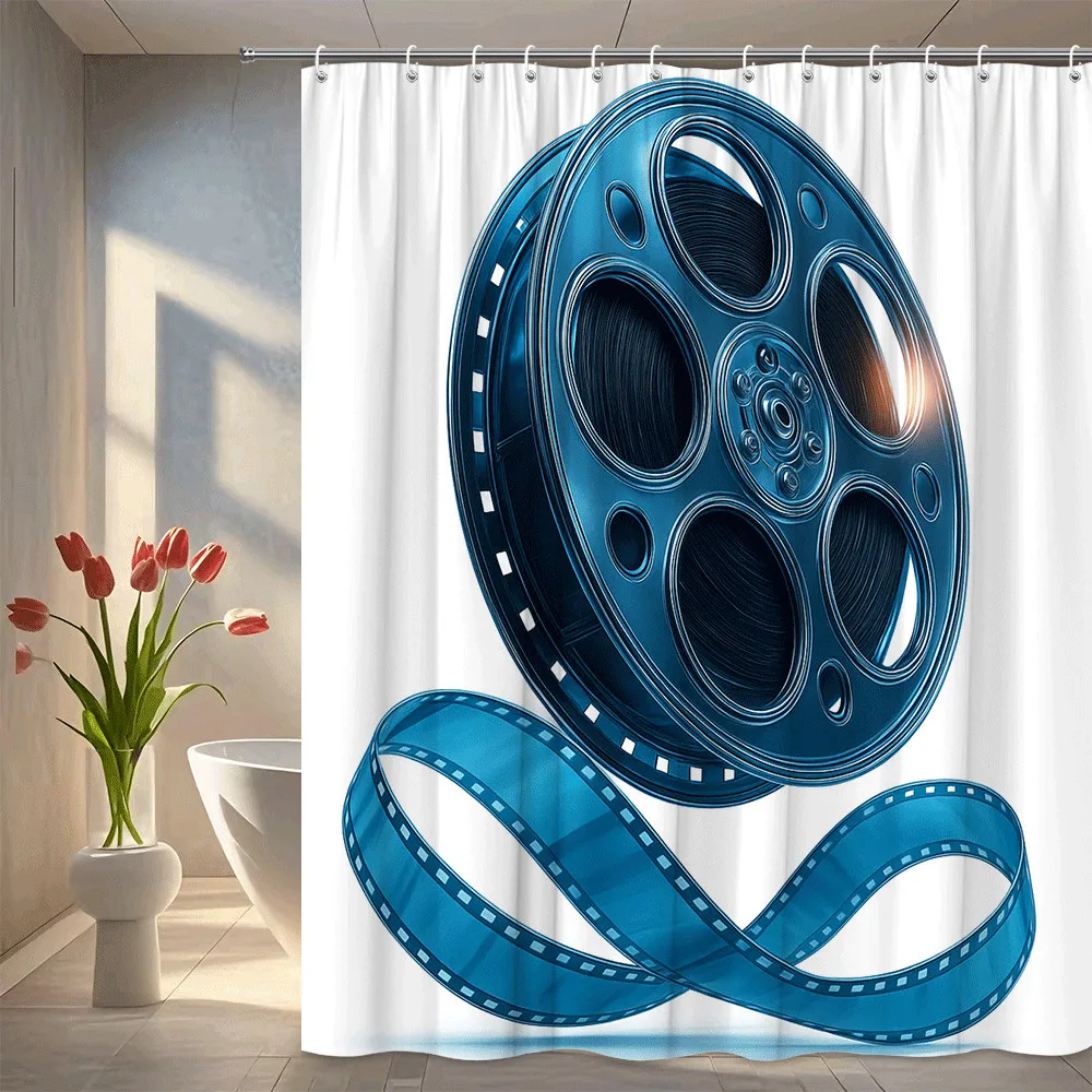 Movie Film Reel Shower Curtain Machine Washable All Season Waterproof Privacy Protection Cinema Design Creative Easy to clean