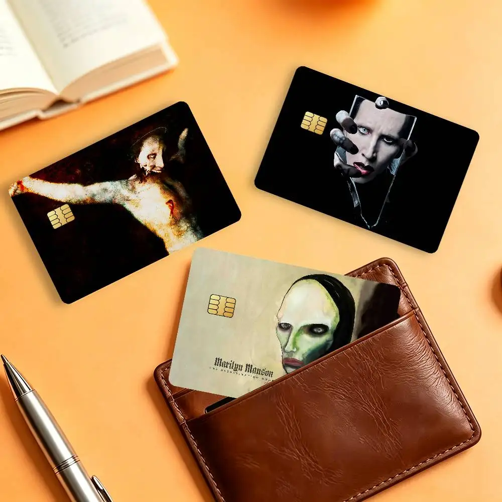 Singer M-marilyn M-manson Matte Card Stickers For Credit Cards Debit Cards And Transit Cards 4Pcs