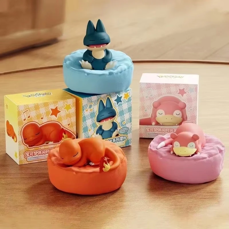 Pokemon Anime Action Figures Leisure Time Series Sleeping Position Ornament Pikachu Charmander Model Blind Box Toy Birthday Gift view 3