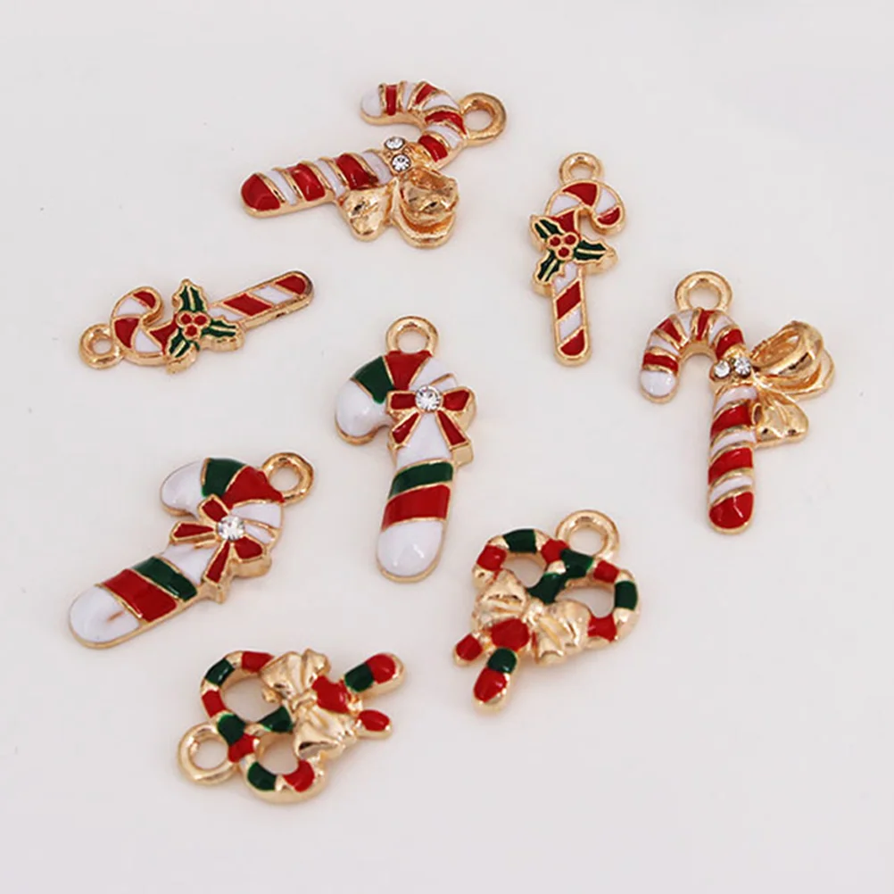 

50 pcs Candy Stick Hanging Ornaments Alloy Christmas Tree Pendant Candy Cane Ornament For Home Office Party Decoration Xmas Tree