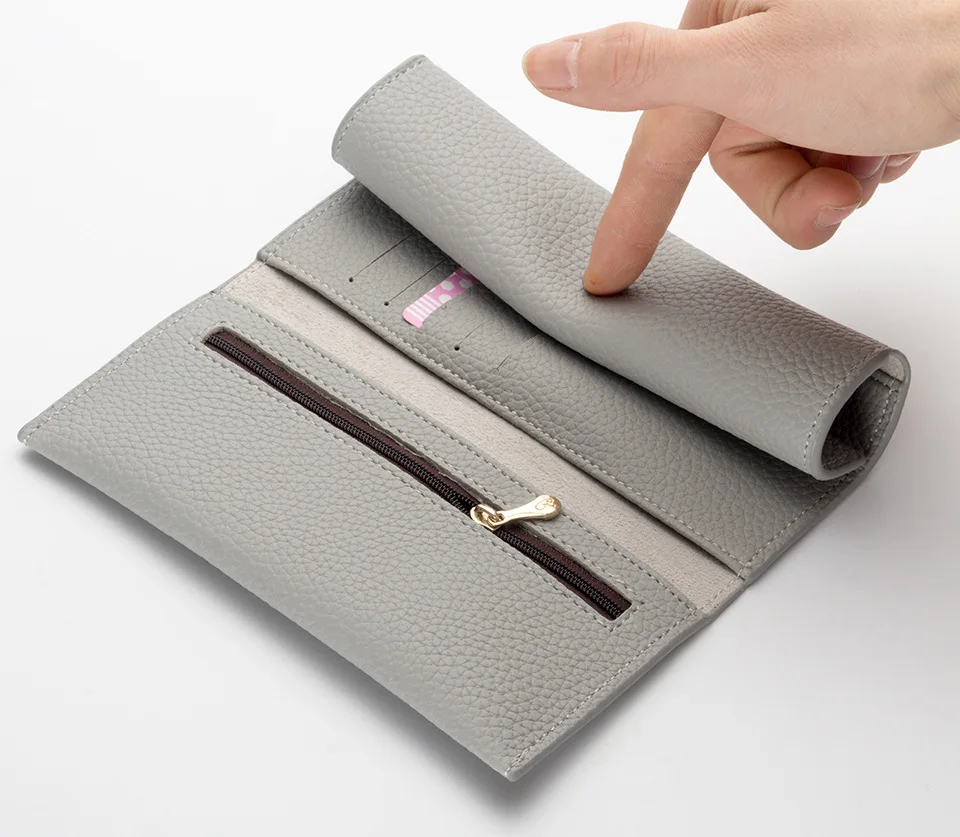 Portamonete da donna Portafoglio lungo Porta cellulare femminile con cerniera Borsa da polso Portamonete