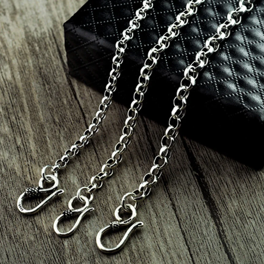 Unibabe Real Silver 3.5-5MM Thick Cross O Link Chain S925 Sterling Round Sweater Chain Necklace Man Woman Jewelry Gift