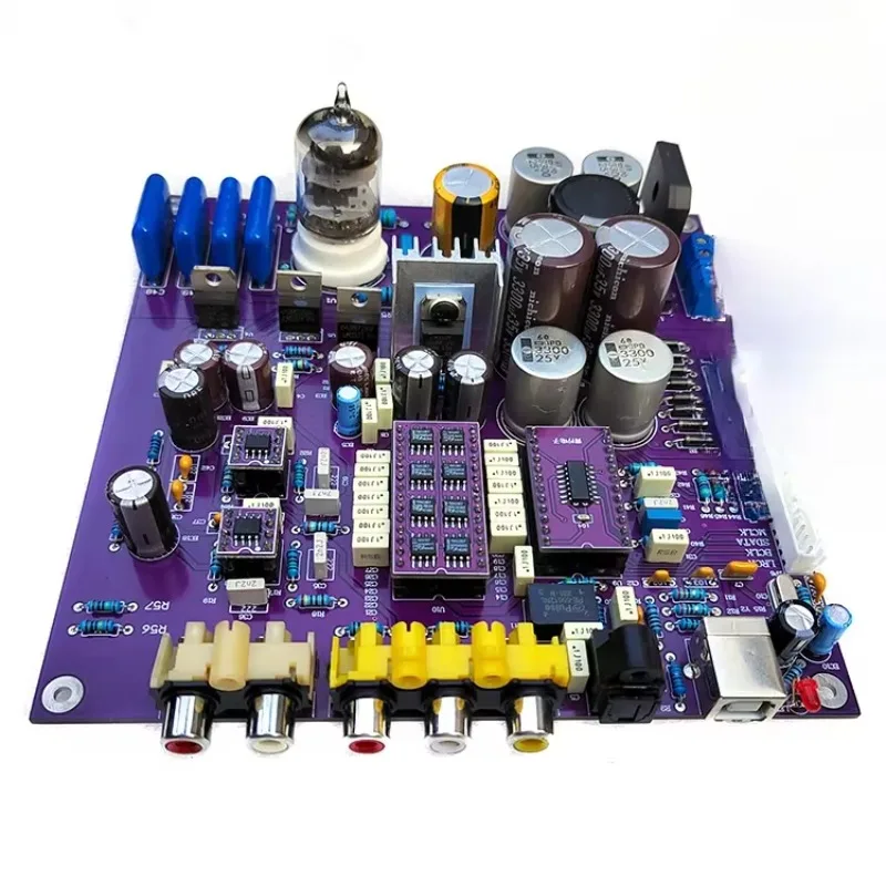 TDA1541 DAC decoding board coaxial fiber USB input 5670 electronic tube buffered output