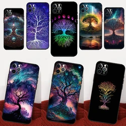 Tree of Life Space Galaxy Stars Phone Case For iPhone 15 12 13 11 14 Pro Max Mini X XR XS Max 6S 7 8 Plus SE 2020 2022 Coque