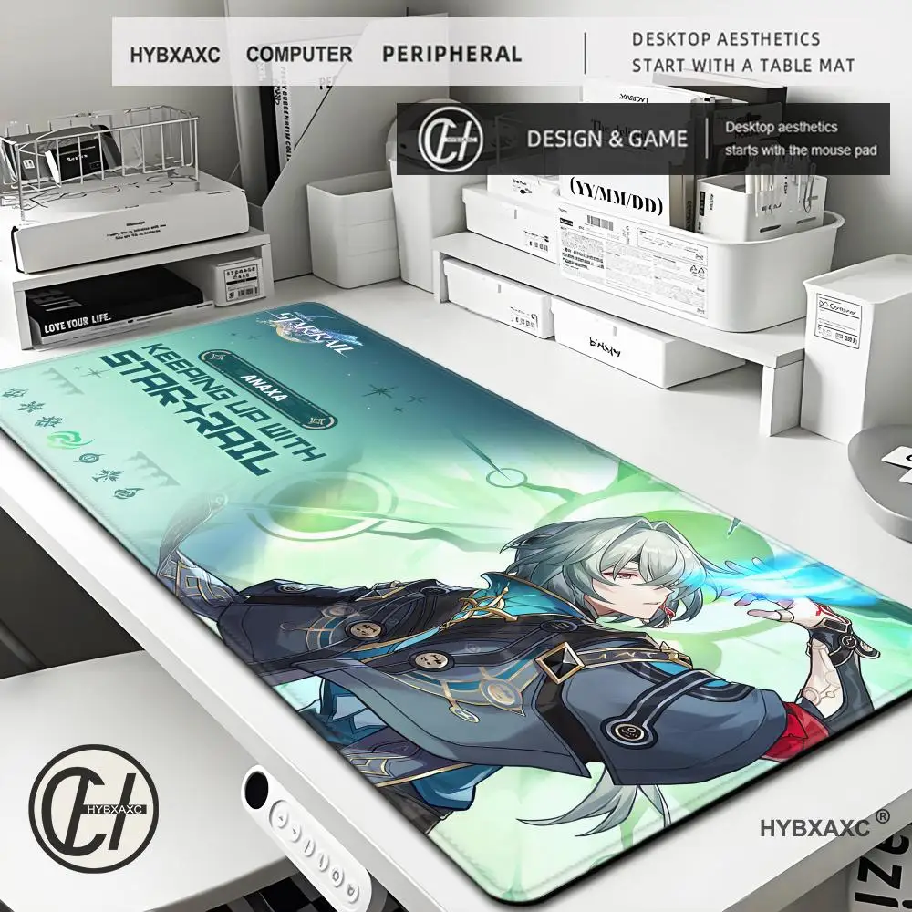 

Honkai Star Rail Anaxa Mouse Pad PC Office Accessories Keyboard Anime Mousepad Natural Rubber Anti Slip Gaming Extended Desk Mat