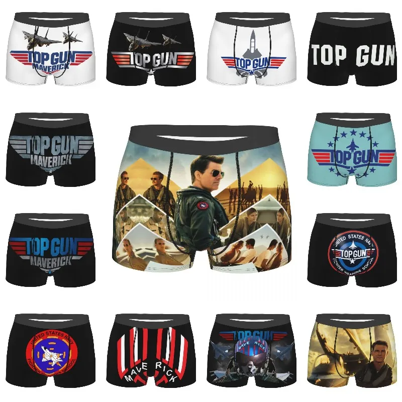 Custom Hot Film Maverick Top Gun Underwear Men Stretch Boxer Briefs Shorts Panties Soft Underpants For Homme