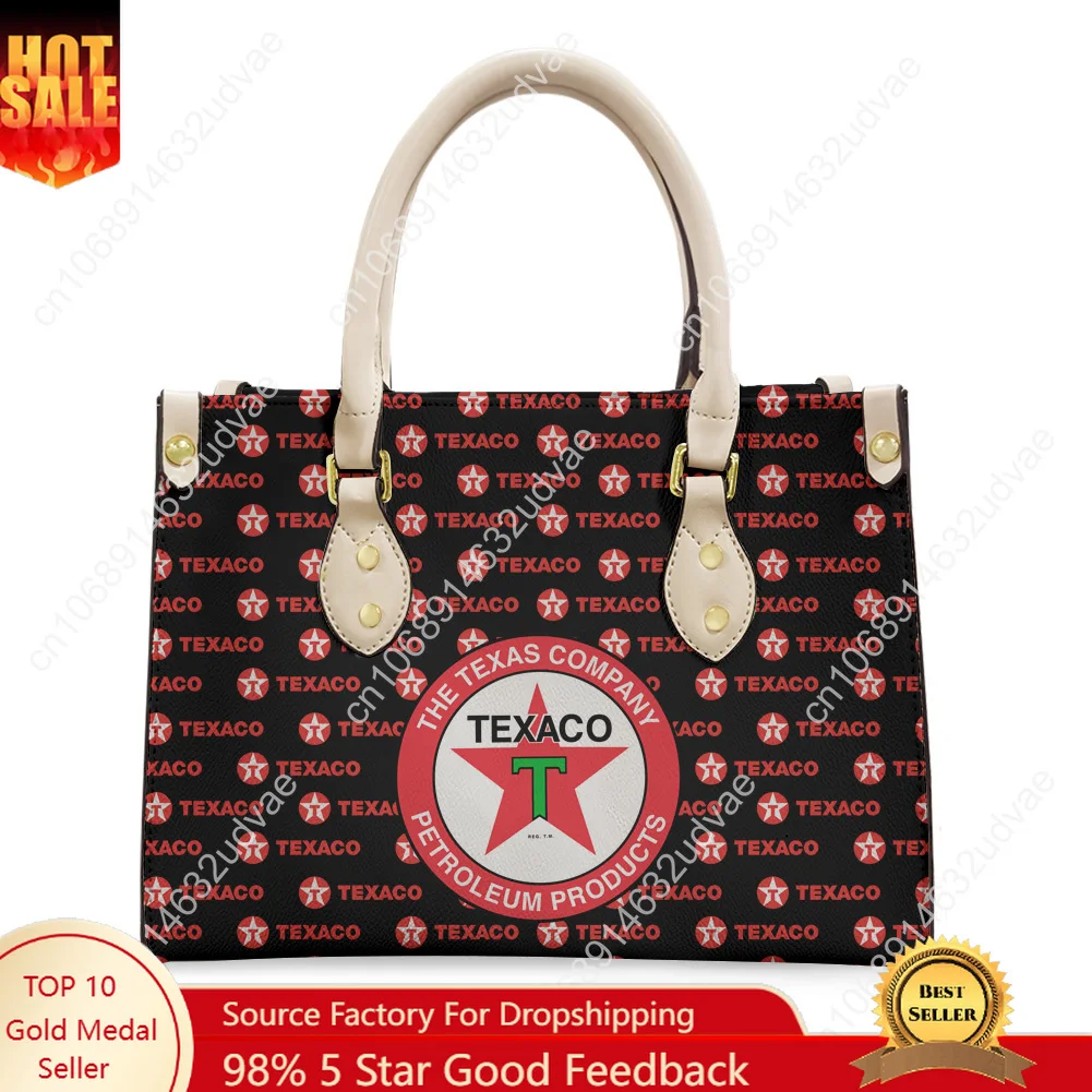 

Texaco Tote Bag Purse Womens Mens High Quality Personalized Text Image PU Leather Handbag Commuter Shopping Gift Bags