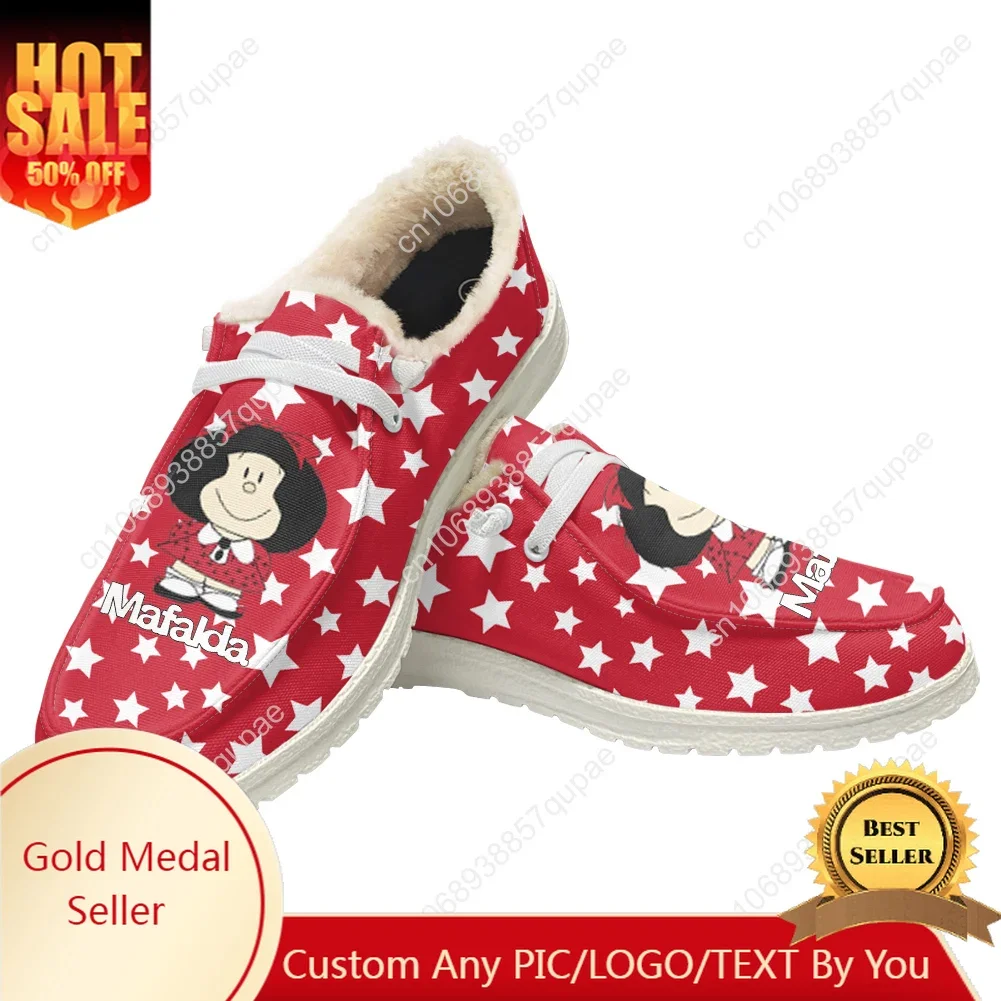 

Mafalda Plush Flat Shoes Cartoon Cute Men Women Teenager Outdoor Sneakers Lightweight Shoes Custom Shoes Footwear Made Shoe