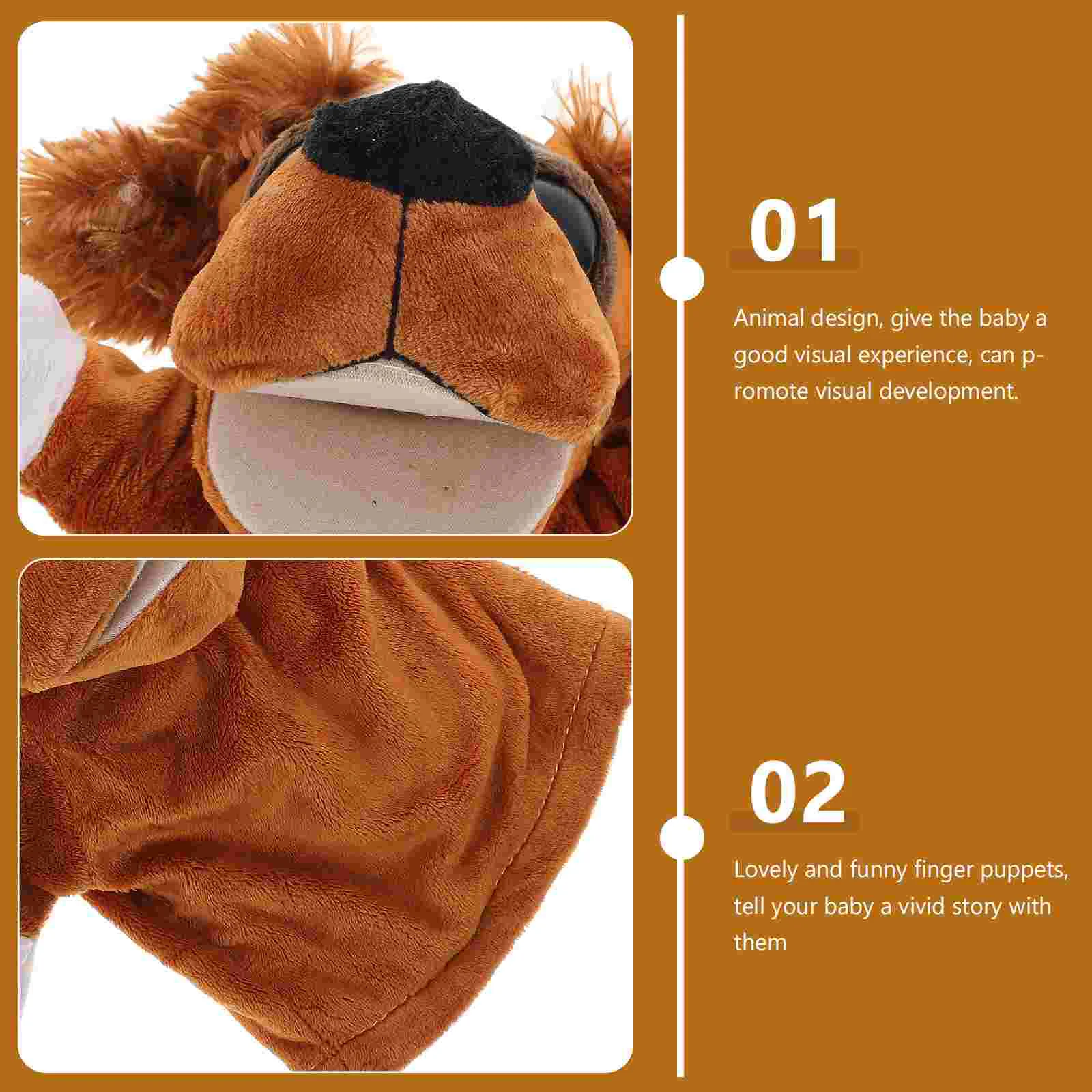 Bebê animal fantoche de mão dos desenhos animados role play brinquedo educacional bonecas de pelúcia luva (orelhas de cabelo cão) fantoches de mão animais