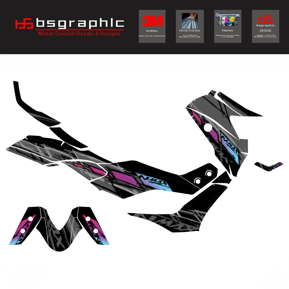 Full Vehicle Fairing Rim Wheel Sticker Decal Protective  Graphic Maxi-Scooter Kit Design 2 For Ymaha NMAX V3 2025-2026