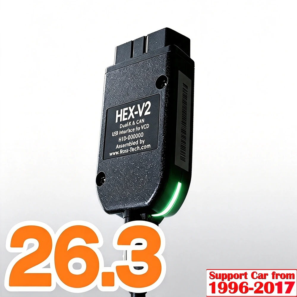 2026 Beliebter VCDS VAGCOM 26.3 HEX CAN USB Scanner für VW AUDI Skoda Seat VAG Mehrsprachig ATMEGA162 AUTOCOM VAG HEX V2 TOOL