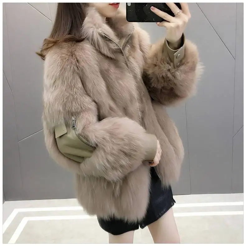 Autumn and Winter New Fur Coat Women\'s Short Thickened 2023 Autumn and Winter Fashion Slimming Plush Coat