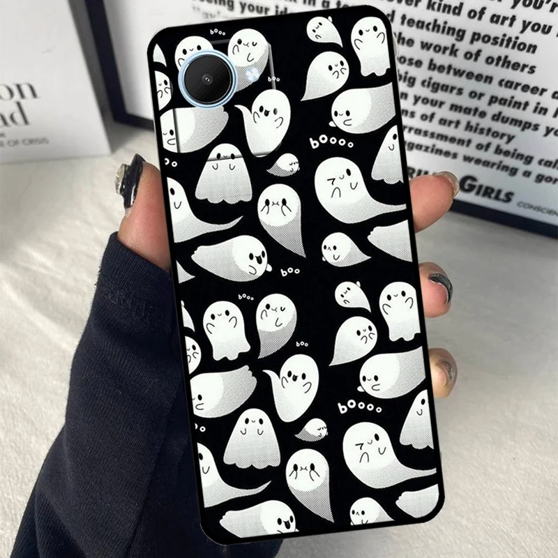 Cute Halloween Ghost Bat Case For Realme GT Neo 5 3 2 T 9 10 11 Pro Plus C11 C15 C21 C25Y C30 C31 C33 C35 C53 C55