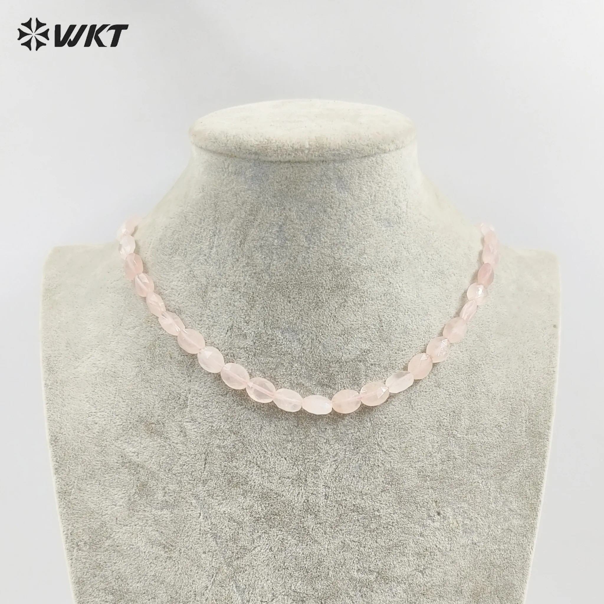 WT-G332 Niche-design Amazonite Moonstone Sunstone Connecting Buckle Necklace Jewelry Chain