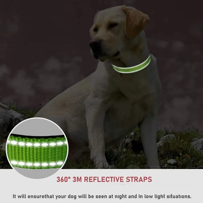 Reflective Nylon Dog Collar For Small Medium And Large Dogs_voghion.com