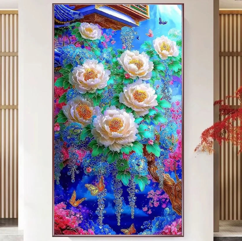 

9CT 14CT 11CT наборы с цветочным принтом для вышивки крестом DIY набор для рукоделия домашний декор поделки с иглами нитки