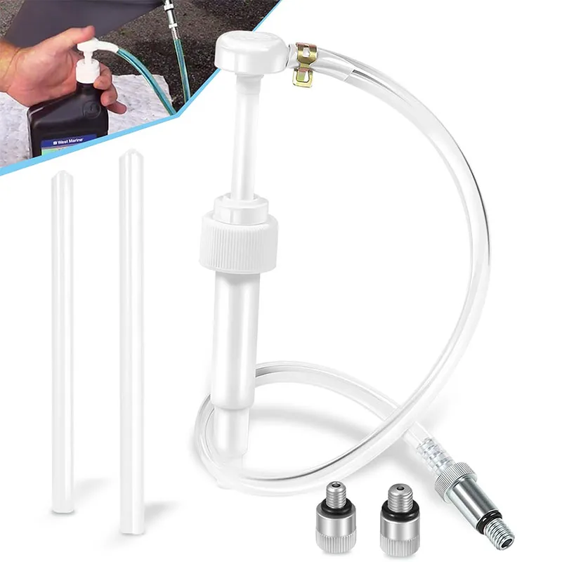 Шестеренчатый масляный насос нижнего блока для стандартной бутылки лирта, подходит для большинства морских подвесных моторов лодок, поставляется с комплектом 3-х обычных адаптеров и вилок